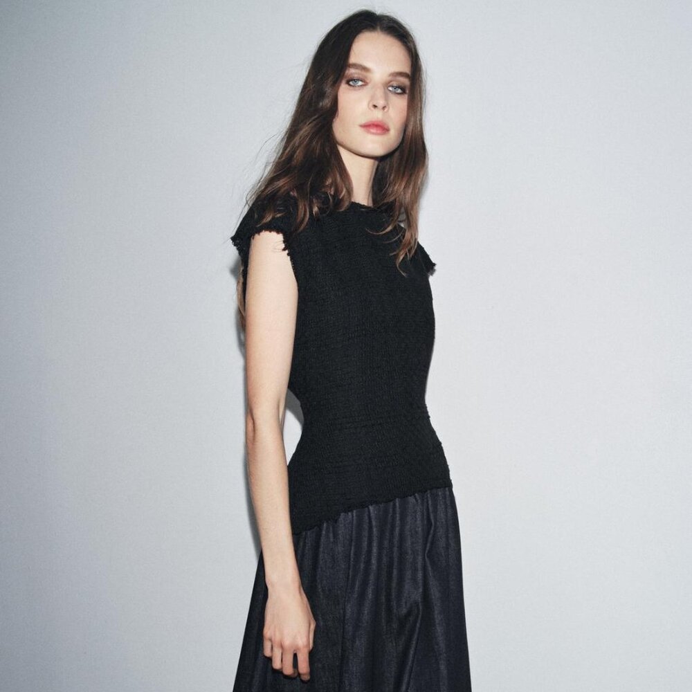 ZARA COLLECTION COMBINATION MIDI DRESS size M